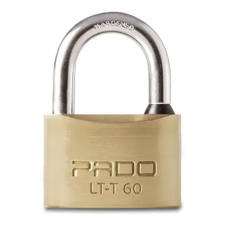 Cadeado 60mm Tetra Pado Em Latão Com 2 Chaves Portão Casa Cor Dourado