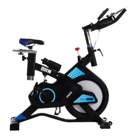 Bicicleta Ergométrica Spinning Mecanica 13kg Vmax Odin Fit Cor Preta e Azul