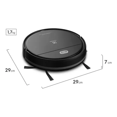 Robo Aspirador De Pó 2h20min Bateria Longa Duração Automático Varre Aspira Passa Pano Electrolux Erb10 Bivolt Preto Sensor Antiqueda 127/220v