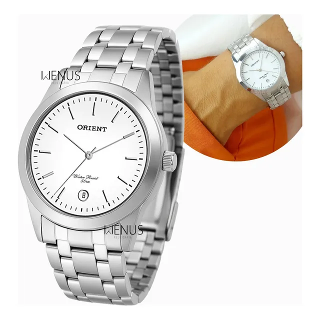 Relógio Orient Masculino MBSS1004A Prata Analógico Aço Inoxidável