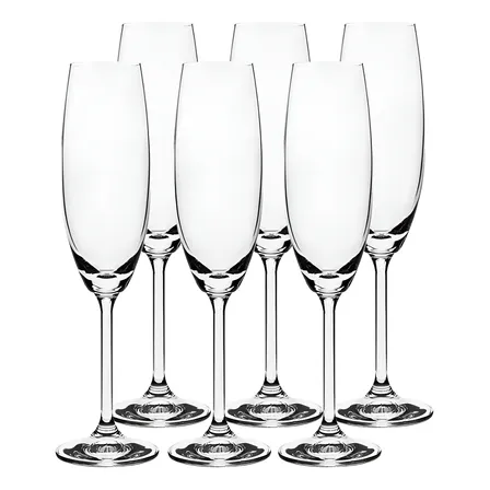 Jogo 6 Taças Champagne Cristal Gastro 220ml Bohemia Cor Incolor