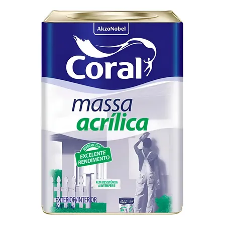Massa Acrílica Coral Parede Externa Interna 25kg 18l Textura Lisa
