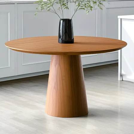 Mesa De Jantar Sala Cozinha Lamina Madeira Natural - 90cm