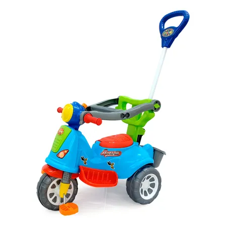 Triciclo Infantil Avespa Carrinho Passeio Andador Azul Maral