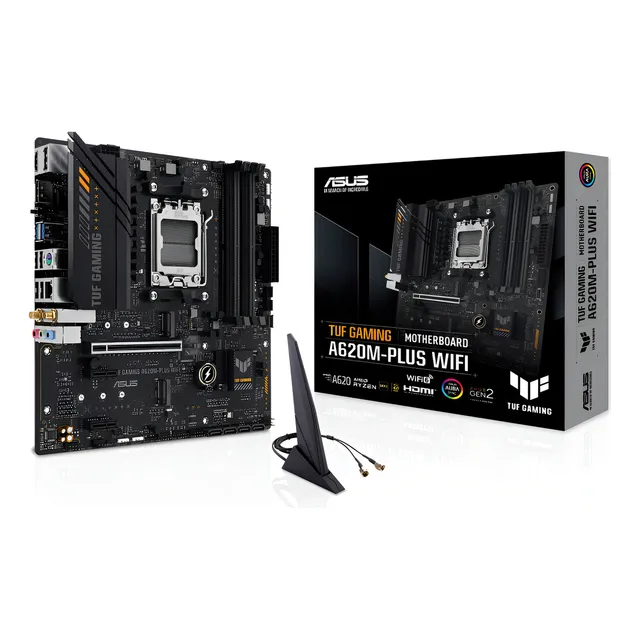 Placa Mãe Asus Tuf Gaming A620m-plus Wifi, Amd Am5, Matx Preto