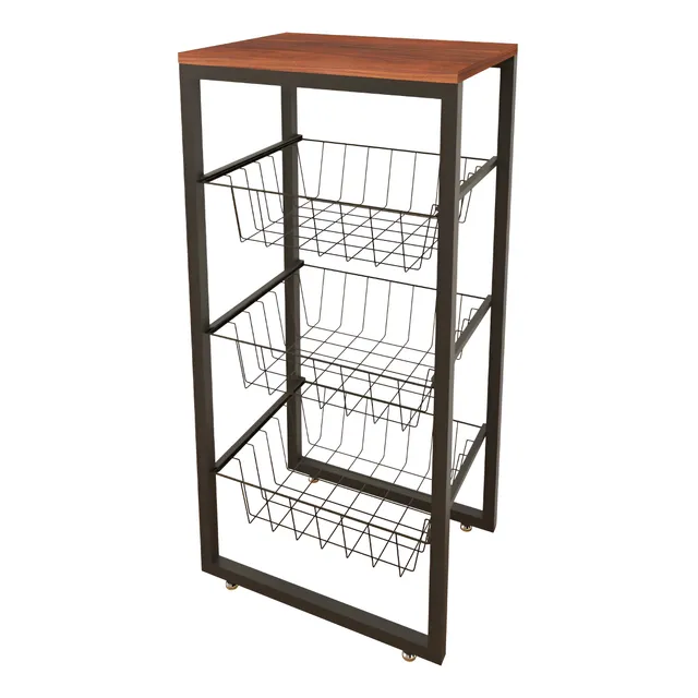3 Cestos Base Para Bebedouro Belolar Fruteira De Chão Cozinha Preto Fosco Com Pés Regulavel Mdf