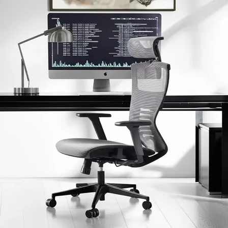 Cadeira Escritório Gamer Elements Vertta Pro Cinza Ergonomica Mesh Malha