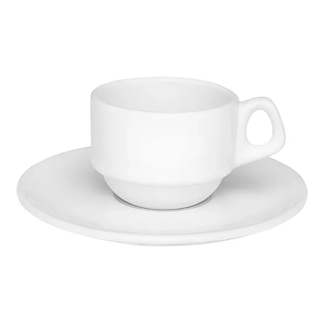 Conjunto De 6 Xícaras Pequenas Empilháveis Com Pires 75ml Branco Oxford Monocromático