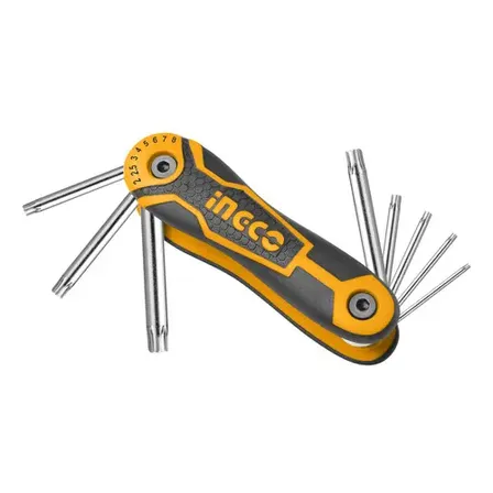 Jogo De Chaves Torx Tipo Canivete Ingco T9 A T40 C/ 8 Peças