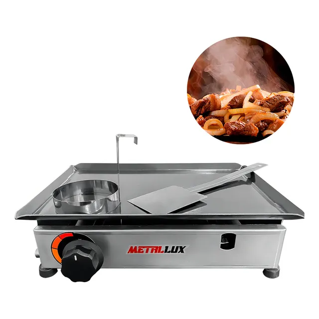 Chapa De Lanche Hot-dog Hambúrguer 35x24 Á Gás + Kit