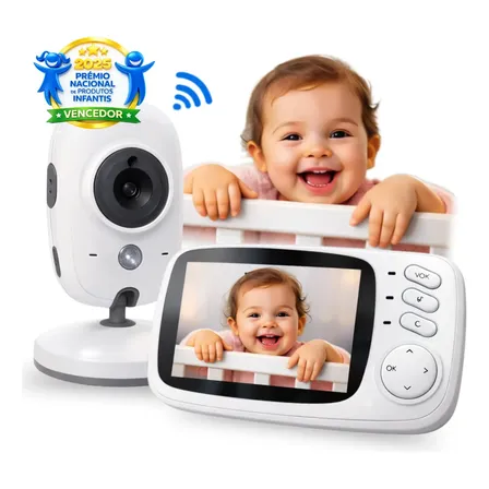Baba Eletronica Visão Noturna Vb603 Video Voz Camera S/ Fio Cor Branco 127/220v