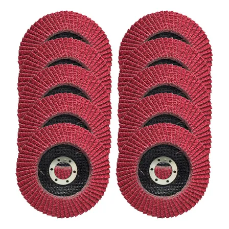 Disco Lixa Flap Grão 60 Kit 10 Peças 4.1/2 Pol 115mm Cor Vermelho Btf460 The Black Tools
