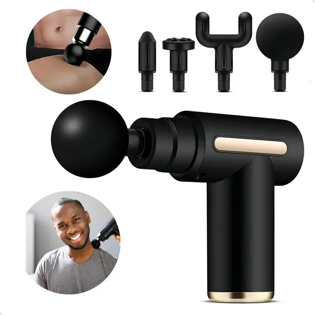 Pistola Massageadora Massagem Muscular Portátil Elétrico Cor Preto 127/220v