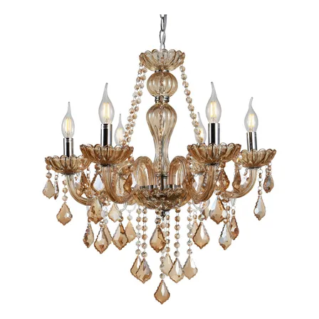 Lustre Candelabro Cristal Legitimo 6 Braços Inovartte Inl49