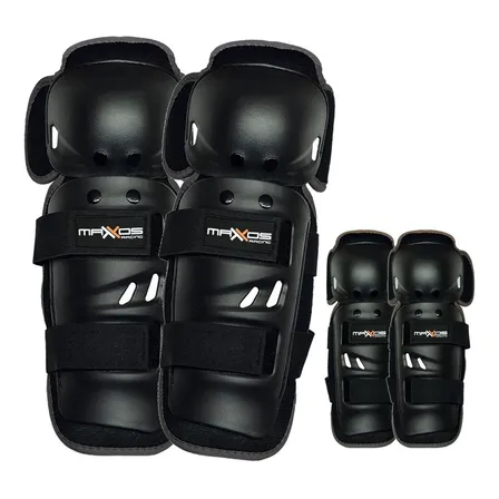 Kit Joelheira Cotoveleira Mx Preta Mattos Racing Trilha Motocross Preto