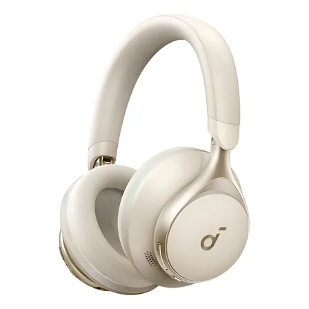 Fone Ouvido Headphone Bluetooth 5.3 Soundcore Space One Cancelamento de Ruido ANC 98% Graves Potentes Agudos Nítidos Hi-Res LDAC 50H Conforto Uso Prolongado Chamadas Claras Multiponto Fio Cor Branco