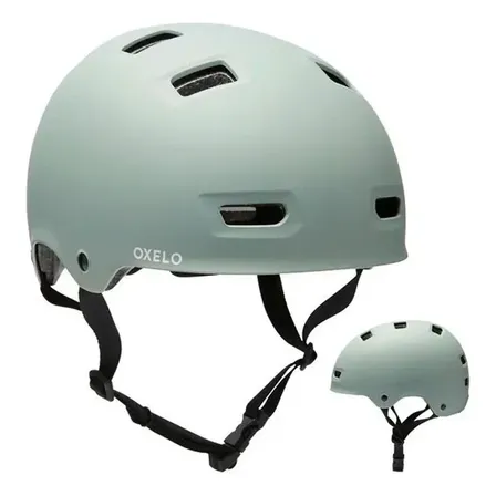 Capacete Oxelo MF500 Cáqui Patins Skate Bike Tamanho P/52-55cm