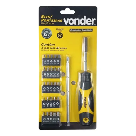 Bits/ponteira Crv C/28pc Enc 1/4 Vonder