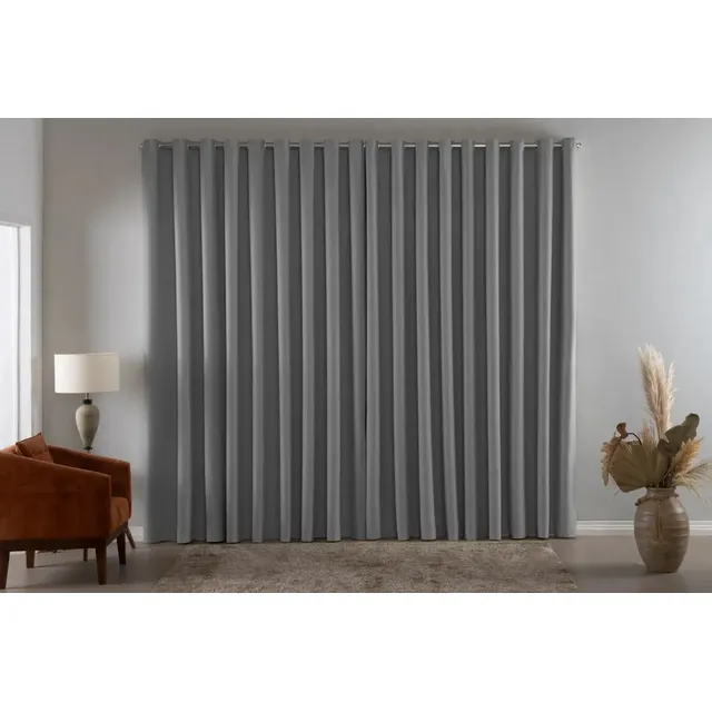 Cortina Blackout Liso 2,00 X 1,80 Blecaute Bloqueia 100% Cor Cinza
