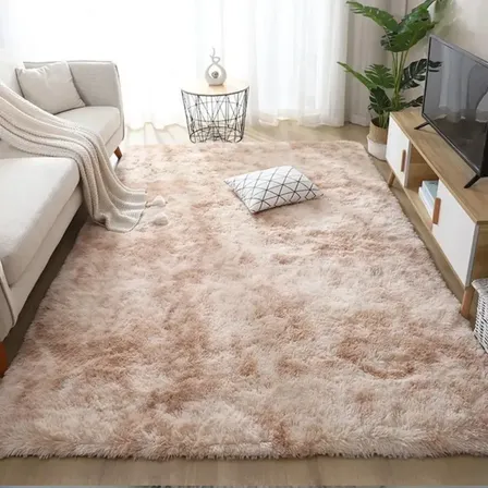 Tapete 2.00x1.50 Casa Laura Enxovais Shaggy Felpudo Para Quarto Sala Luxo Bege Mesclado 2 M 1.5 M