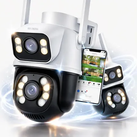 Câmera de Segurança IP Externa Wifi 6MP Maxnova Visão Noturna Dual-Lens
