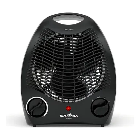 Aquecedor e Ventilador Britânia AB1500P 2000W Preto Com Desligamento Automático