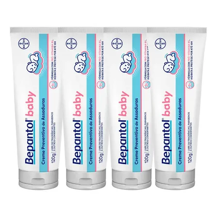 Kit 4 Pomadas Antiassadura Bepantol Baby 120g Proteção Bebê