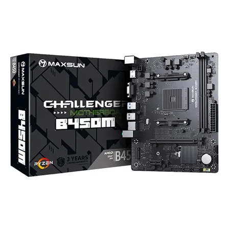 Placa Mãe Maxsun B450m Ms-challenger Am4 Ddr4 M-atx Amd Preto