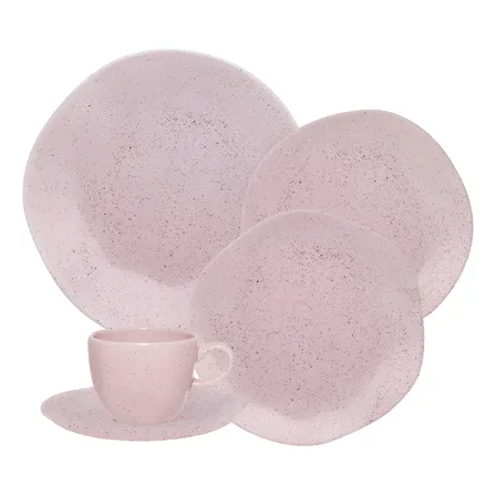 Jogo De Jantar Ryo Pink Sand 30 Peças Oxford Cor Rosa