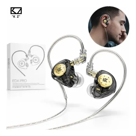 Fone De Ouvido Kz Edx Pro In Ear Retorno De Palco Preto