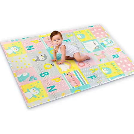Tapete Infantil Emborrachado Sensorial Dobrável Dupla Face Educativo Alfabeto I Love Baby Colorido