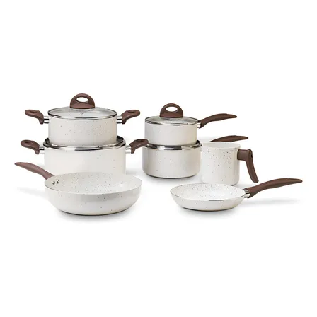 Jogo De Panelas 7 Peças Brinox Ceramic Life Vanilla