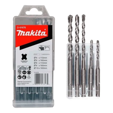 Jogo de Broca 6 a 10mm 5 Peças SDS Plus D-61678 Makita