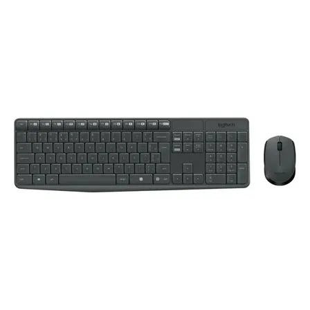 Combo Teclado E Mouse Sem Fio Logitech Mk235 Layout Abnt2 Preto