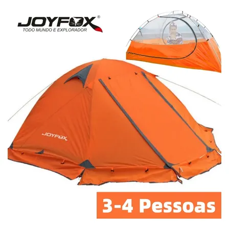 Barraca Iglu Joyfox Camping 4 Pessoas Impermeável 3500mm Laranja
