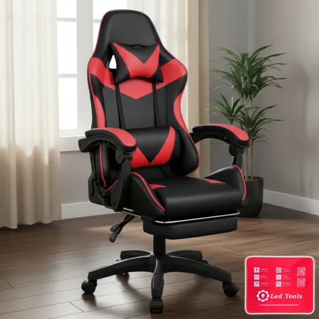 Cadeira Gamer Premium Escritório Confortável Giratória 360º Reclinável Setup Jogos Cor Vermelho