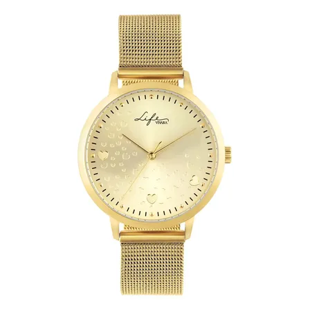 Relógio Life Amor Feminino Aço Dourado