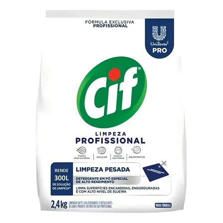 Limpador Pó Limpeza Pesada Cif Pro Pacote 2,4kg