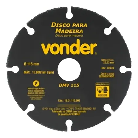 Disco Para Madeira 115mm Dmv115 Vonder
