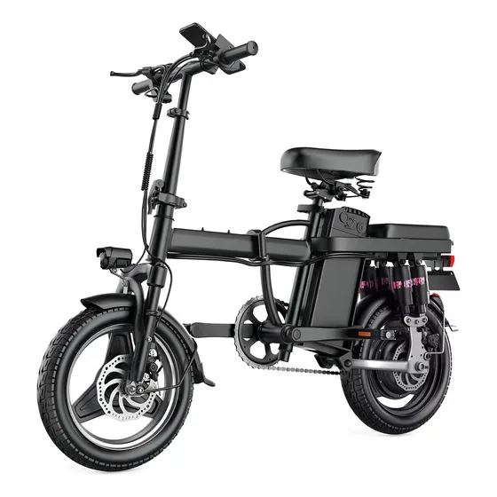 Bicicleta Elétrica Dobrável Aro 14 400W Tomate MBE-F9 Freio a Disco e Alarme