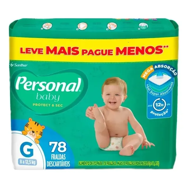 Nova Fralda Personal Protect & Sec Tamanho G 78 Unidades