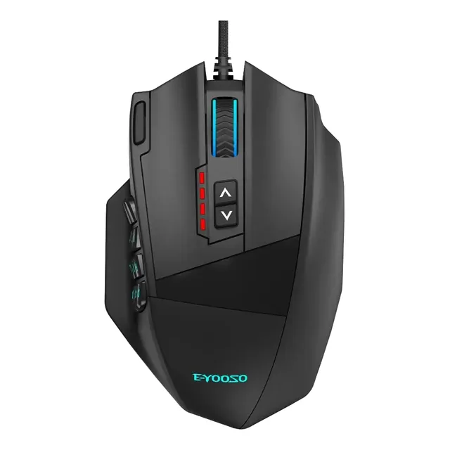 Mouse Gamer MMO E-YOOSO X-39Pro 18 Botões Programáveis, DPI Ajustável até 24.000 e Iluminação RGB para Alta Performance em Jogos
