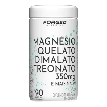 Tri Magnésio Quelato Dimalato Treonato 350mg 90 Cápsulas, Fórmula Avançada Tripla Ação, Alta Absorção – Forged Nutrition