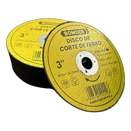 Disco Corte Ferro 3 Polegadas X 76mm Esmerilhadeira 20 Peças Cor Amarelo