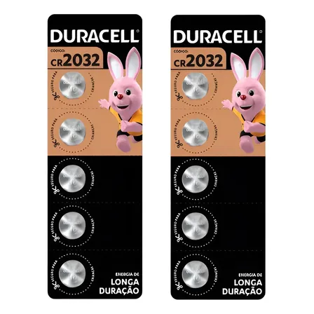 Kit Com 2 Baterias Cr2032 Duracell Com 5 Unidades