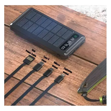 Carregador Portátil Solar Preto Max-0539 10000mah Usb-c 5v Preto