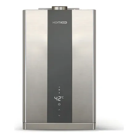 Aquecedor De Água A Gás Komeco Ko 21di Digital G2 21 Litro Inox Gás Glp Prateado 127/220v