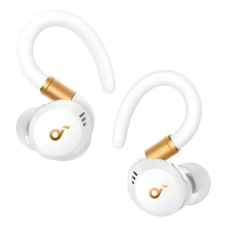 Fone De Ouvido Sem Fio Para Treinos soundcore Sport X20 ANC Cancelamento De Ruído Ativo Bluetooth 5.3 Multiponto Ganchos Ajustáveis Graves Potentes Bateria 48H IP68 Resistente Suor e Poeira Cor Branco