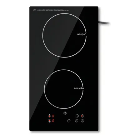 Cooktop De Indução 2 Boca Preto Com Trava De Segurança Painel Touch Screen 220v