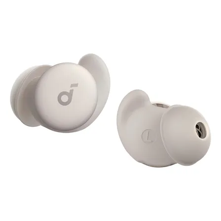 Fone de Ouvido Soundcore Sleep A20 da Anker Sem Fio Para Dormir de Lado Antirruído Bluetooth 5.3 Monitor de Sono Alarme Personalizável 80h Bateria Áudio com IA Silicone Macio Carga Rápida Branco